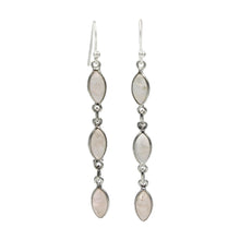 Load image into Gallery viewer, Handcrafted sequential drop earring with falling 6 Moonstones
