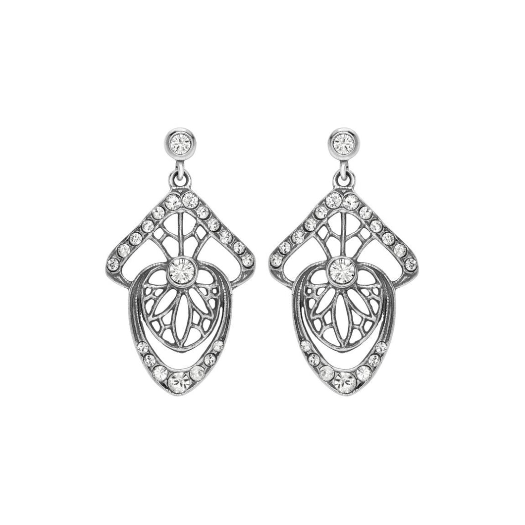 Timeless Classics Art Victoriana Sterling Silver  Leafe Drop Earring with Whiplash Design