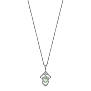 Timeless Classics Art Deco Sterling Silver  Leafe Pendant with Plique a Jour Design