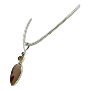 Sundari Classic design of Beautiful Mookaite statement Pendant accent with Citrine and Garnet stones