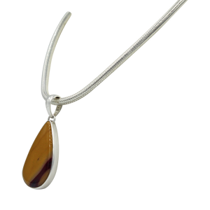 Mookaite statement Pendant in open back bazel setting