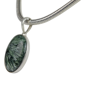 Simple Sterling Silver Seraphinite  Pendant