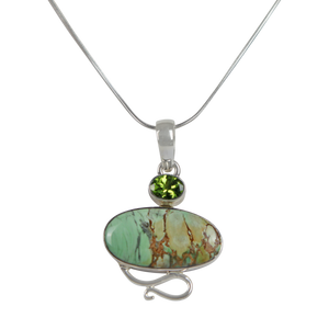 Truly Exquisite Sterling Silver Statement Pendant with a Beautiful and Rare Variscite Crystal as the Main Stone.