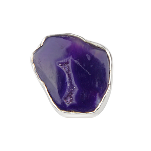 Beautiful Colour of Royal Purple Agate Sterling silver Statement Ring