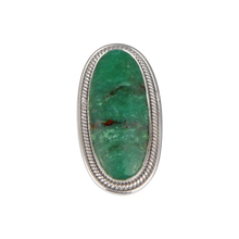 Load image into Gallery viewer, Long Oval chrysoprase Sterling Silver Ring
