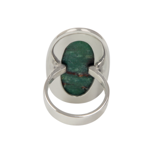 Long Oval chrysoprase Sterling Silver Ring