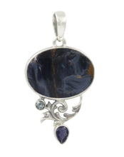 Load image into Gallery viewer, Sterling Silver Pendant with a Pietersite Gemstone from Sundari Jewellery
