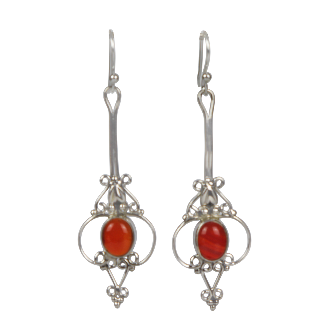 Sundari iconic ethnic large cabochon gem-set earrings