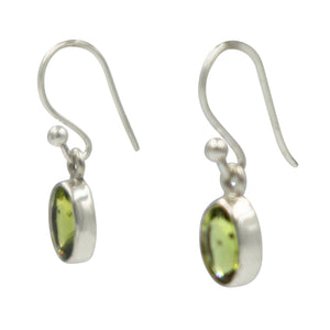Sundari oval shaped faceted gem-set dangle earrings