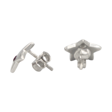 Load image into Gallery viewer, Beautiful Star Shaped Sterling Silver Stud Eariing with a faceted Gemstone
