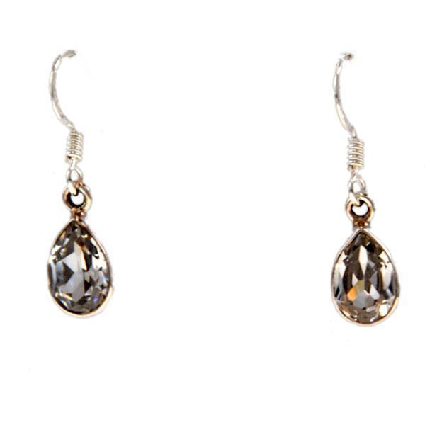 Classic tear-drop Sundari earrings with a plain sterling silver surround