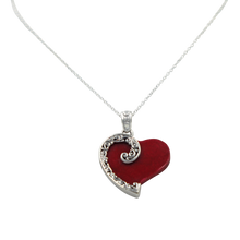 Load image into Gallery viewer, Stunning Large Sterling Silver Heart Pendant with  a Natural Seashell
