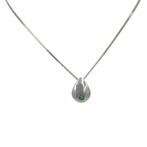 Teardrop Pendant with  a Green Emerald 