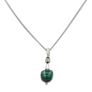  Single Malachite Stone Split Bale sterling Silver Pendant