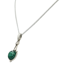 Load image into Gallery viewer,  Single Malachite Stone Split Bale sterling Silver Pendant
