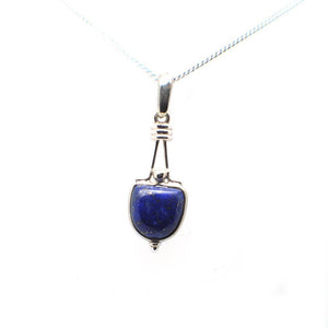  SingleLapis Lazuli Stone Split Bale sterling Silver Pendant