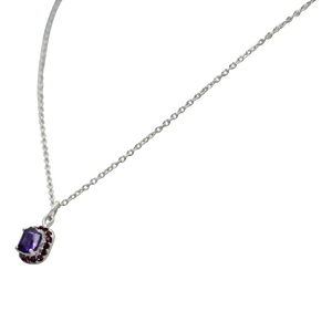 Pendant with a Amethyst Zirconia faceted stone