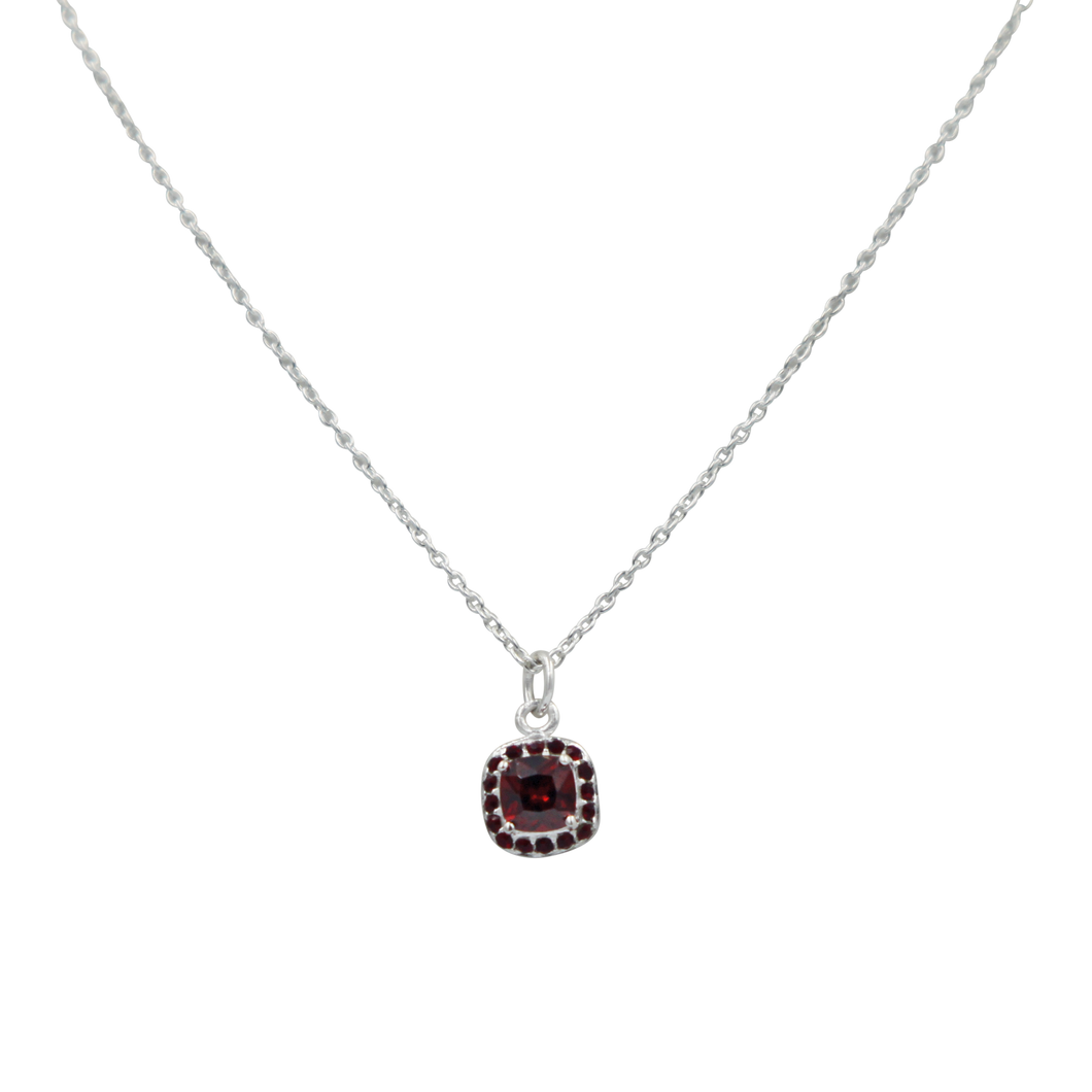 Pendantwith a Garnet Zirconia faceted stone