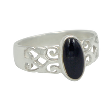 Load image into Gallery viewer, Long Oval Black Onyx Sterling Silver Ring
