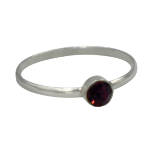 Simple Garnet Cubic Zirconia small stone extra thin Ring. Available in multiple colours.